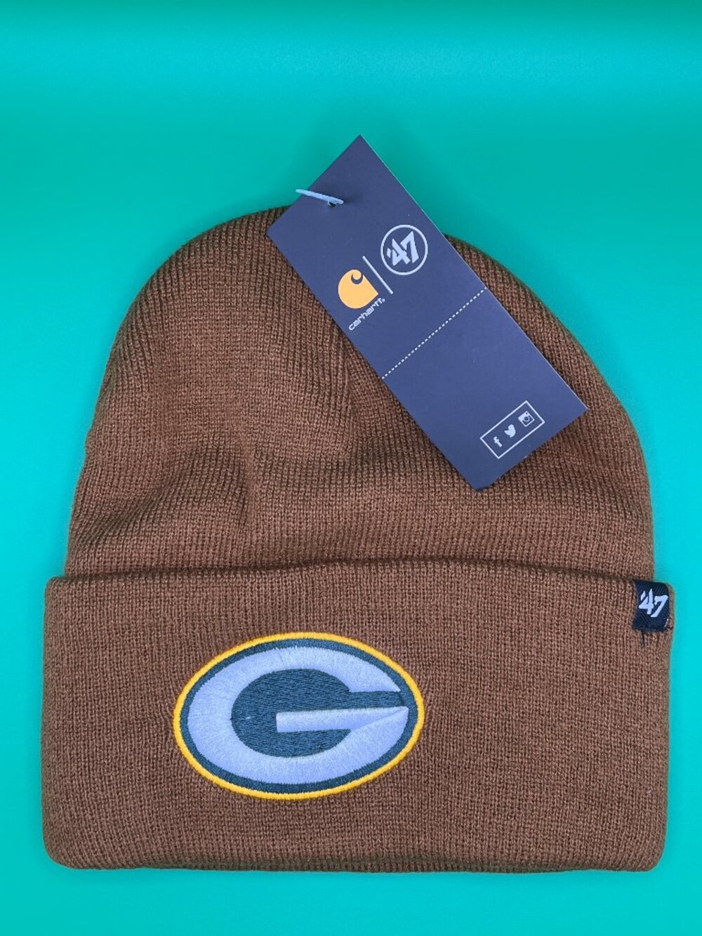 47 Brand Green Bay Packers Carhartt Beanie Winter Knit Hat Brown One Size